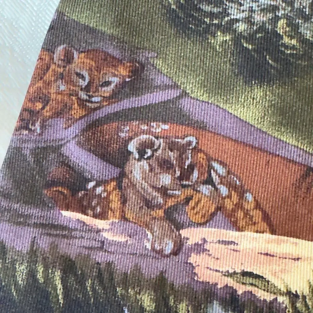 Lot of 2 Men’s 427 Van Heusen 100% Silk Vintage Novelty Work Ties Lions Paisley